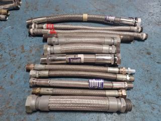 12 Assorted Steel Braided Hoses