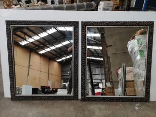 2x Stylish Matching Large Wall Mirrors