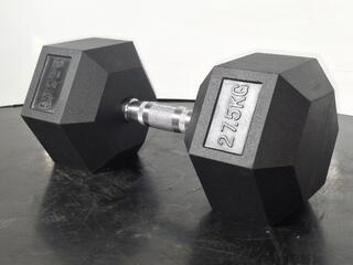 XLR8 Hex Rubber Dumbbell - 27.5kg