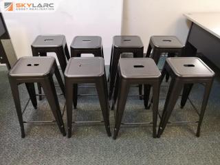 8x Stackable Metal Stools