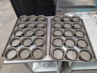 2x Commercial Pie No-Stick Baking Trays, 600x400mm