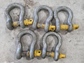 5x Bow Shackles, 8.5-ton Capacity