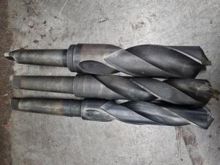 3 Large Morse Taper Drills 