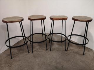 4x Stylish Rustic Steampunk-esque Stools