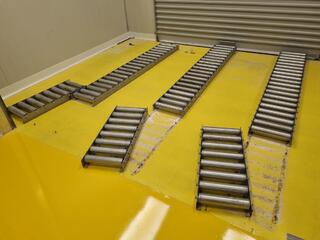 6x Stainless Steel Floor Mount Pallet Roller Conveyors