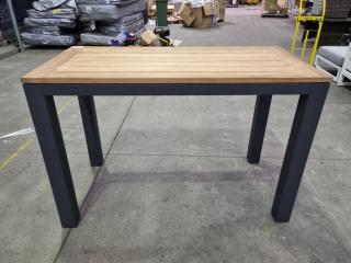 Teak Top Aluminium Framed Bar Table 