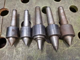 5x Lathe Live Centres w/ Morse Taper Type Mounting Shanks