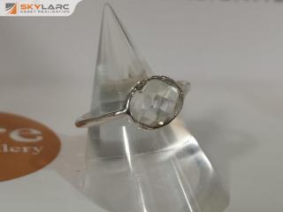 Faceted Oval Gemstone Ring | Clear Quartz