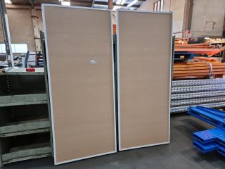 2 Rolling Wardrobe / Cupboard doors