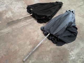 2x Outdoor Branded Umbrellas, Damaged