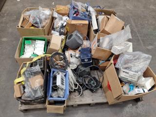 Pallet of Assorted Industrial Electronic Components, Parts,