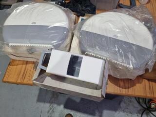 2x Tork Commercial Toilet Paper Dispensers + Soap Dispenser, New