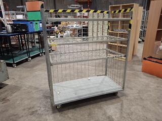 Metal rolling storage trolley rack