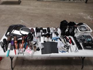 Assorted Lot of Professional Hair Stylist Tools, Accessories, & More