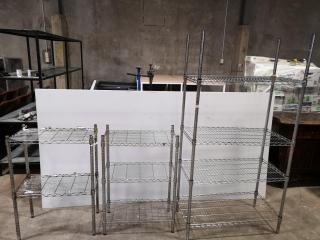 3x Steel Wire Storage Racks