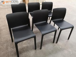 6x Quality Contemporary Black Office Stacking Chairs