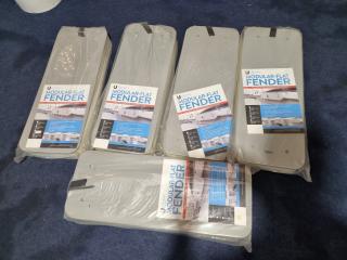 5x Ultralon Modular Flat Boat Fenders, 650x245x75mm, New