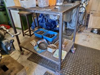 Mobile Steel Workshop Table/Shelf Trolley