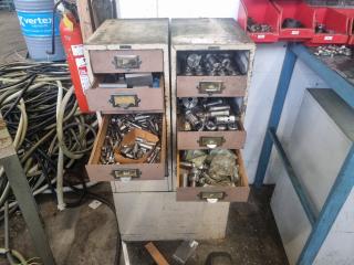 Two Drawer Units of Tooling, Collets Etc