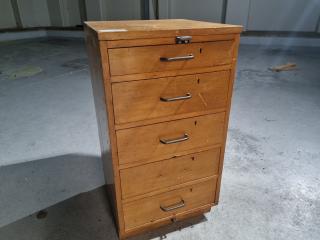 Vintage Wooden Drawer Cabinet