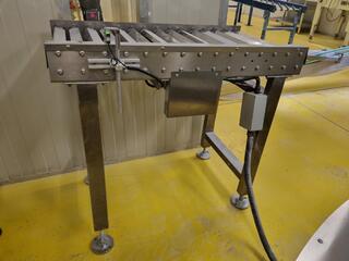 Stainless Steel Self Driven Square Roller Conveyor w/ Laser Sensor