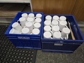 79 White Ceramic Cups 