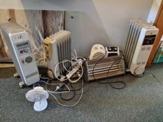 Assorted Heaters, Fans, Power Boards