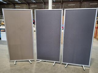 3x Boyd Visuals Mobile Freestanding Partitions