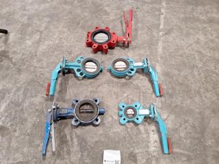 5 Assorted Industrial Butterfly Valves