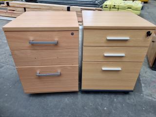 2x Office Mobile Drawer Units