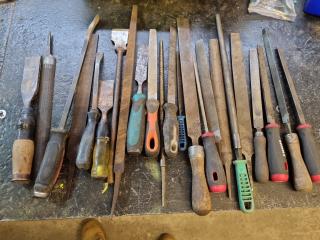 Assorted Hand Files, Chisels, More