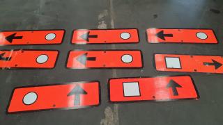 8 Aluminium Reflective Orange Directional Signs