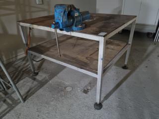 Workbench Table w/ Record 35P Bench Vice