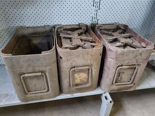 3x Vintage Military Ammo Cases