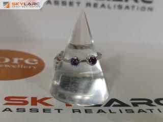 Double Round Brilliant Stack Ring | Amethyst Purple | MJJ for ORE