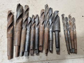 14x Assorted Drills w/ Morse Tapper No.2 & No.1 Shanks