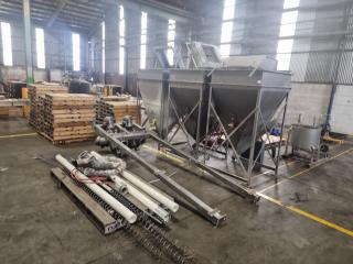 Large Industrial Auger and Hopper Assembly