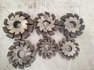 6 x Gear Shaper Cutters