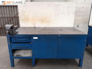 Heavy Duty Steel Workshop Workbench w/ Built in Storage