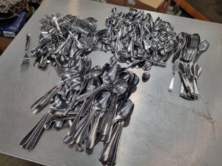 Assorted Stainless Steel Forks, Spoons, & More