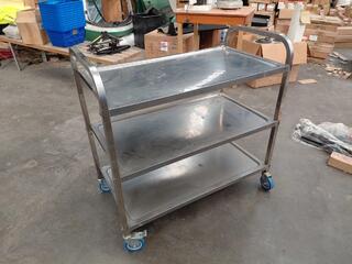 Stainless steel 3-tier trolley