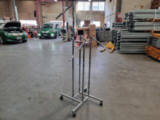 Mobile 4-sided Chrome Retail Clothing Rack