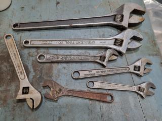 7x Adjustable Wrenches by Crescent and O.N.S.