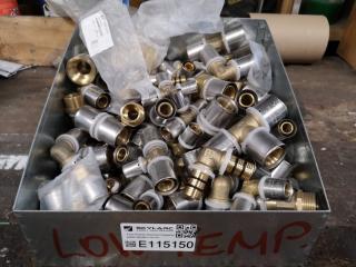 Lot of Assorted Low Temp Brass Plumbing Fittings, Elbows, Couplings & More