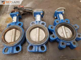 3 x DN100 Butterfly Valves