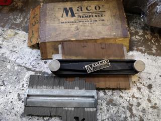 Vintage Maco Adjustable Template Tool w/ Box + 2nd Tool