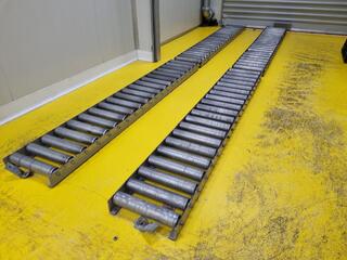 6x Stainless Steel Floor Mount Pallet Roller Conveyors