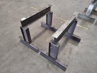 Pair of Heavy Duty Steel Tresles (Material support stands)