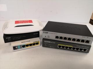 6x Assorted Network Switches and Routers