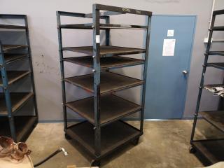 Heavy Duty Mobile Workshop Adjustable Storage Shelf Trolley